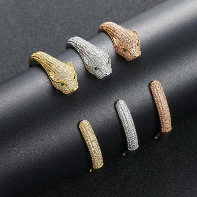 Hip-hop Leopard Bracelet Copper Inlaid Zircon Bracelet High-end Trendy Bracelet