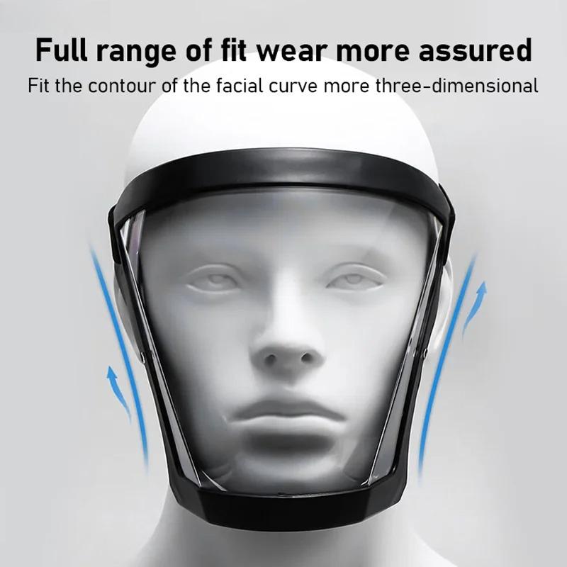 Transparent Full Faceshield Reusable Dustproof Anti-fog Mask HD Safety Glasses Kitchen Protection Anti-splash Mask With Filters
