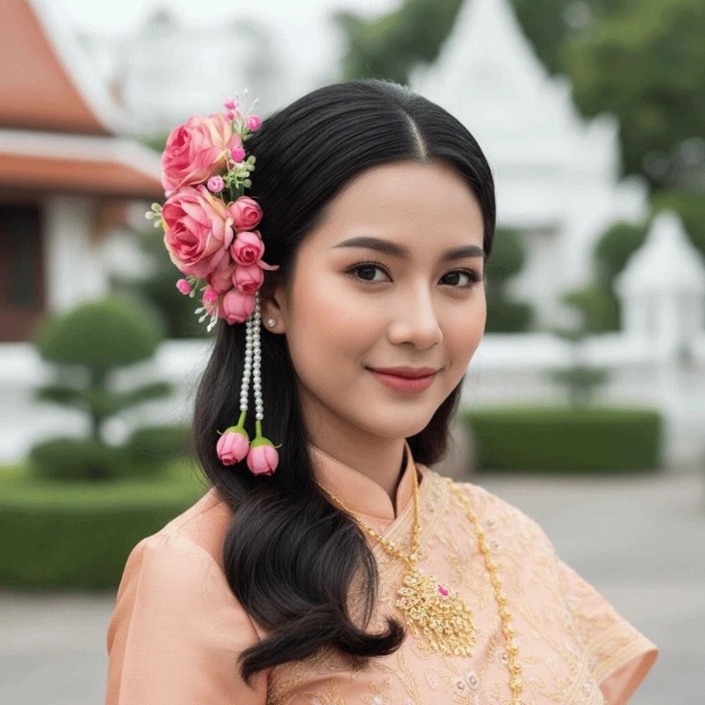 Tassel Thailand Flower Hairpin Sweet Wedding Bride Accessories Thai Hair Accessories  Female