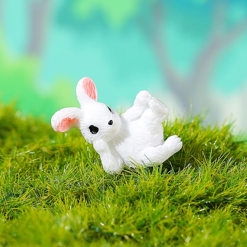 Rabbit Paradise: Cute Cartoon Rabbit Miniature Garden Ornaments - Colorful Resin Accessories & Crafts
