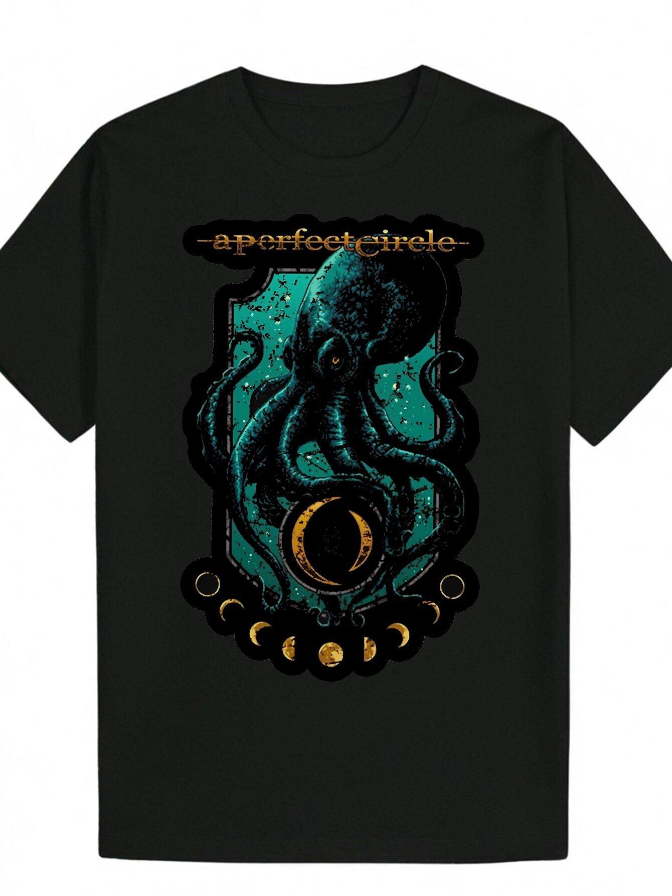 Vintage-Inspired Horror Octopus Graphic T-shirt XXXL