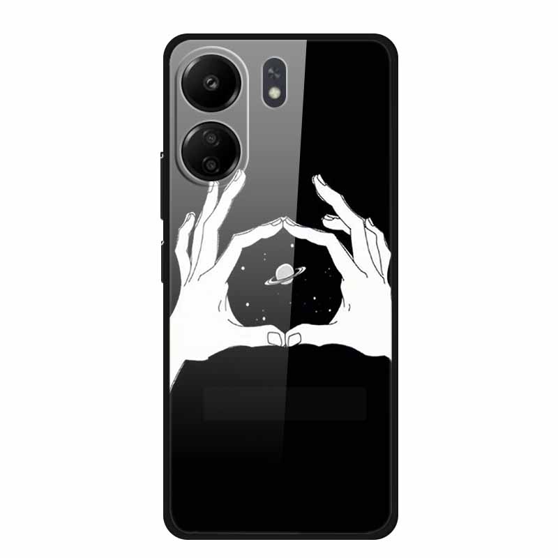 

Tempered Glass Case For Poco X7 Pro Case Hard Glass Back Cover For Xiaomi POCO C65 Redmi 13C Phone Case C 65 13 C Soft TPU Edge POCO C65