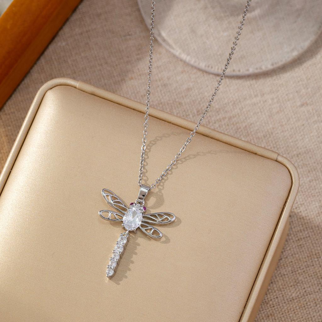 Micro Paved Titanium Steel Cross Pendant Necklace For Women Stylish Versatile Delicate Collarbone Chain
