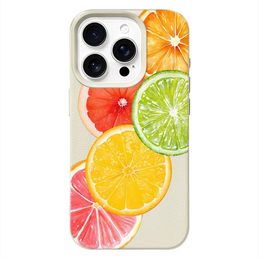 Luxuriöse und Modische Fruchtscheiben Handyhülle für iPhone 17 Air 16 16e 15 14 13 12 11 Pro Max Stoßfeste Schutzhülle