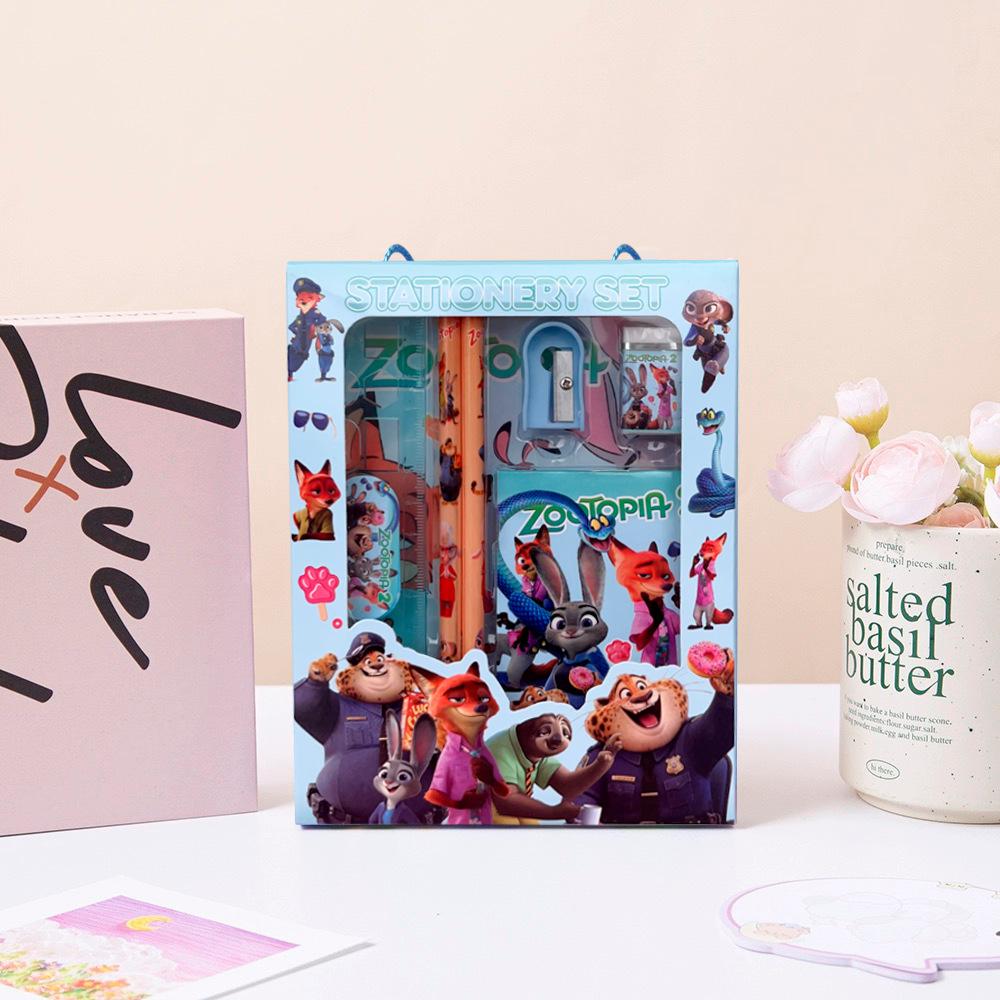 Disney Stationery Gift Set 6-Piece Creative Writing Set with Pencil, Ruler and Notebook | Holiday Party Favors and Gift Options