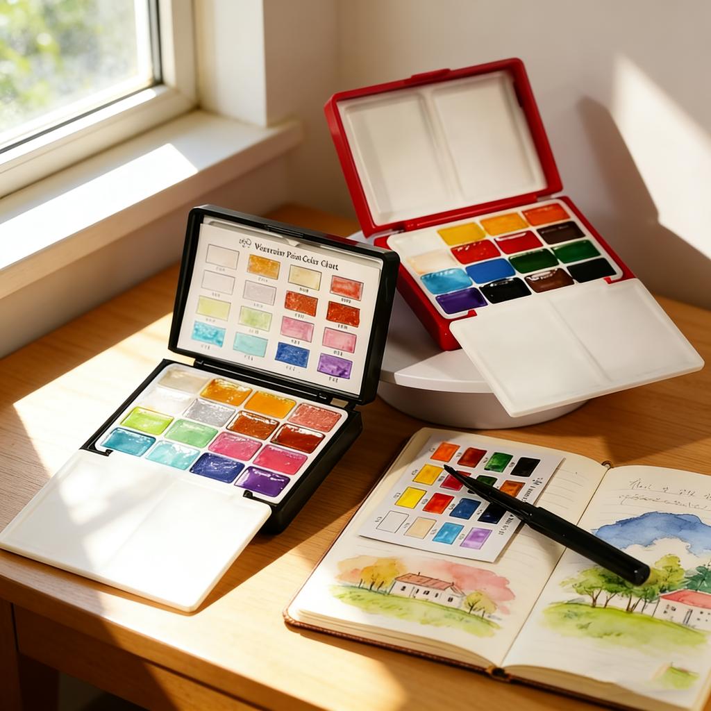 32 colors Mini Portable Watercolor Paints Set, Watercolor Painting Set With Mini Palette, Perfect For Artists To Create Anytime