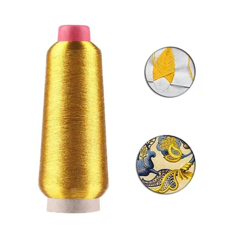 Metallic Thread Embroidery Gold Silver Machine Embroidery Threads Polyester Sewing Thread Spools for Embroidery