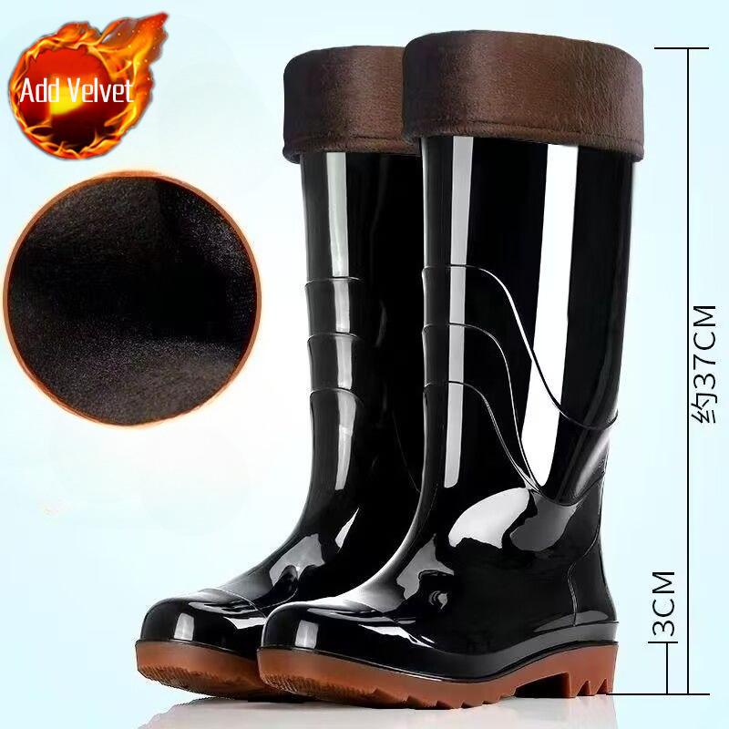 Chef Kitchen Oxfords Winter Fleece-lined Short Men's Rain Boots Warm Cheap High Quality Outdoor Comfortable Rainy Day Male Shoes