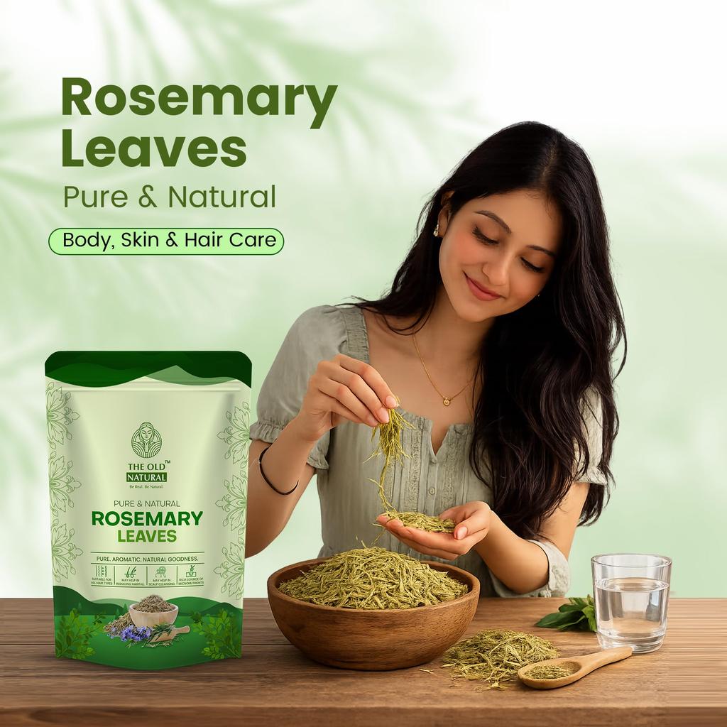 The Old Natural Rosemary Leaves - 100% Pure & Natural Dried Rosemary, Herbal Hair Care, Supports Scalp Health & Hair Growth, For DIY Hair Oil & Rin