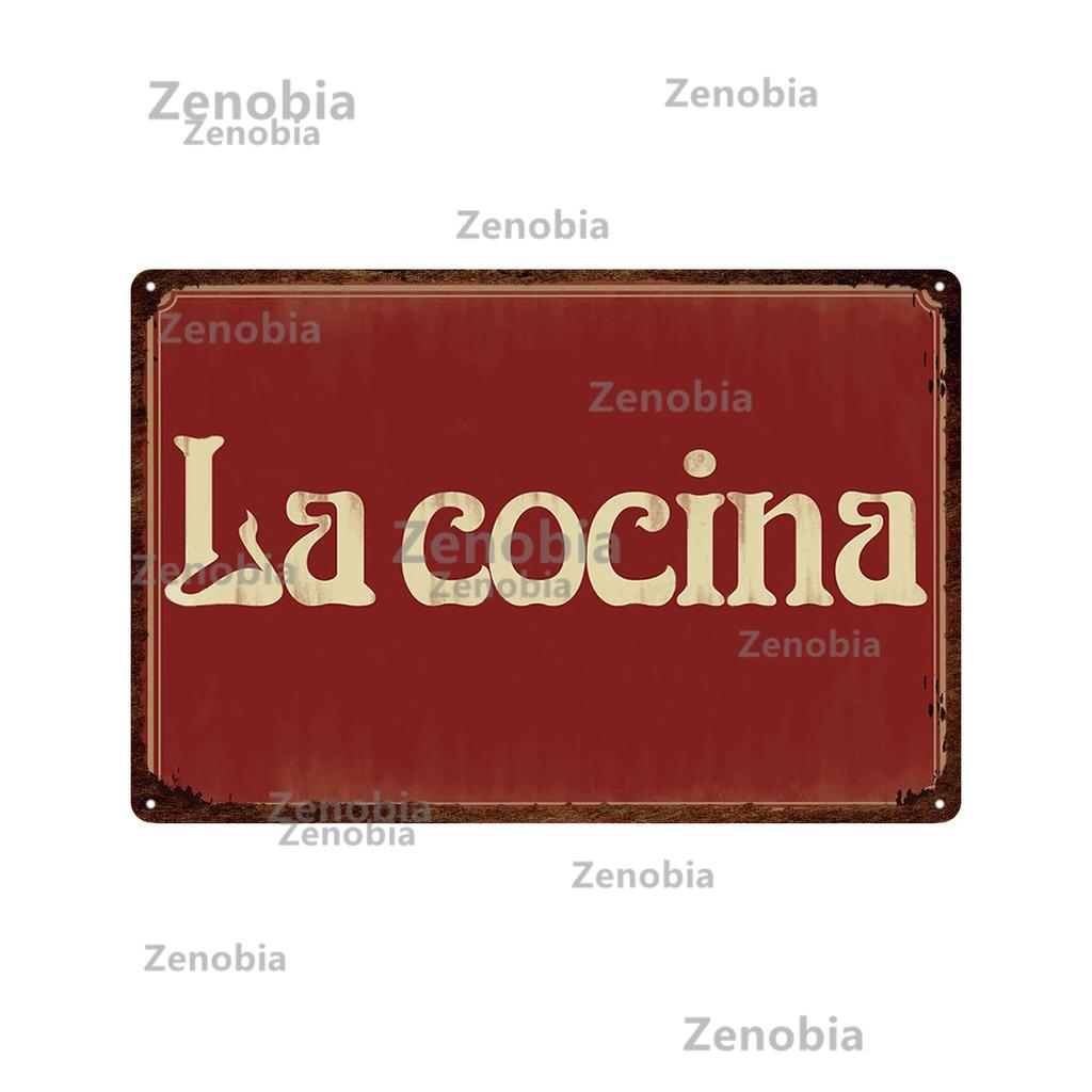 Zenobia Home Decor Spanish Sign Vintage Metal Poster Bar Pub Club Hogarena Bano Man Cave Wall Art Iron Painting Decorative Plate