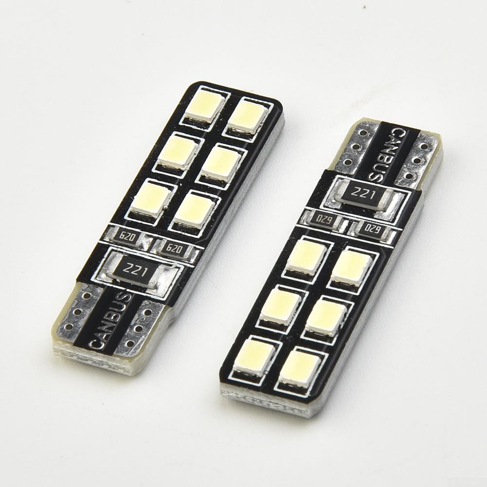 Car LED Lights 6000K White Eyebrow DC12V T10-12SMD-2835 Bulbs Portable