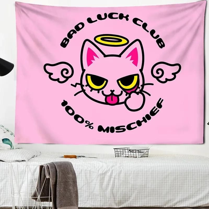 Creative Funny Cat Tapestry Office Living Room Decoration Home Wall Tapestry