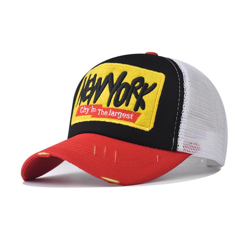 New York Summer Mesh Cap With 3d Embroidery And Sun Blocking Features For Adults
