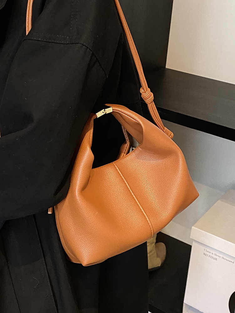 2024 New Vintage Crossbody Bags For Women Trendy Soft Leather Small Handbags Lady Daily Commuter Bucket Bag