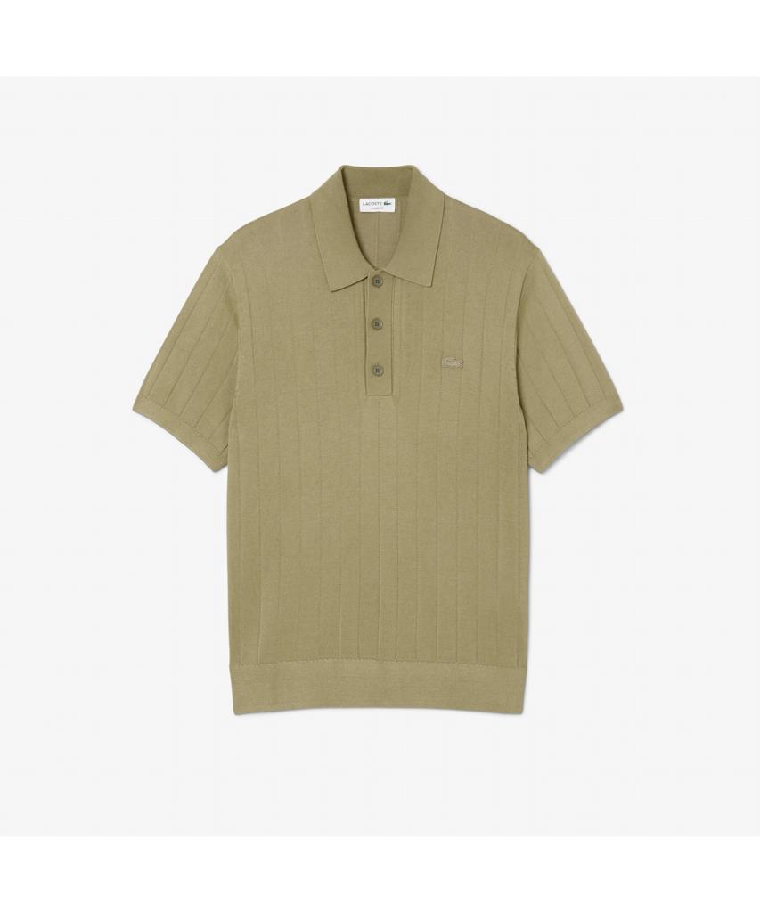 LACOSTE Men'S Cotton Rib Short Sleeve Polo Sweater Ah5339-55N E9F