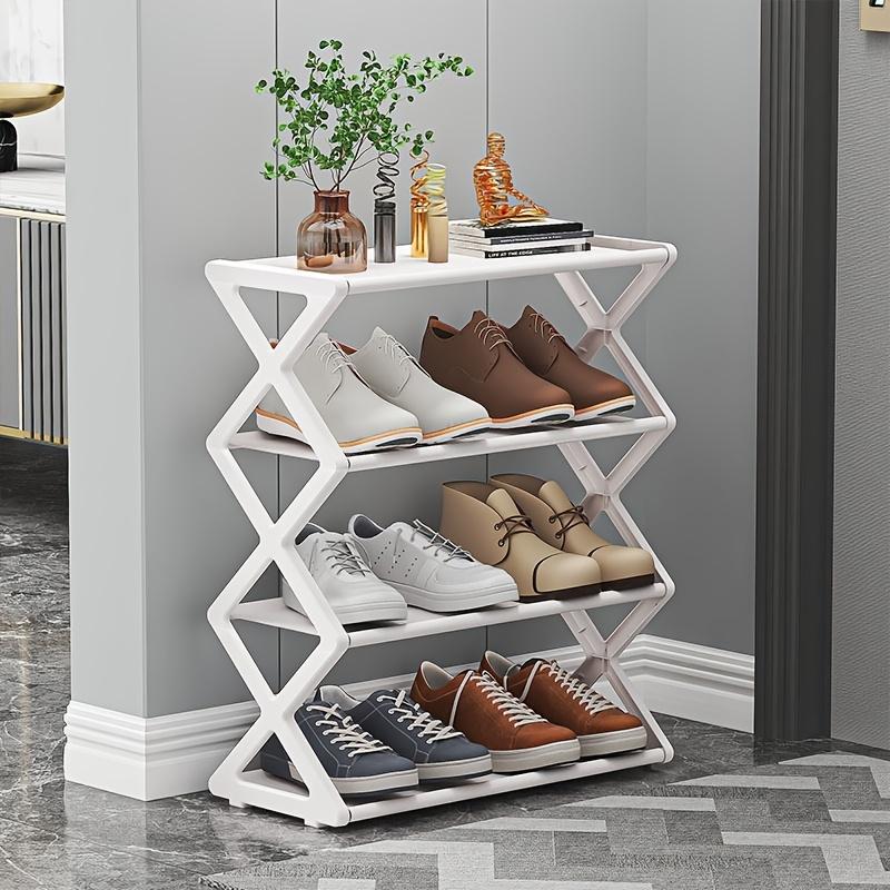 4-Tier Plastic Shoe Rack - Space-Saving, Easy Assembly, Durable Design | Suitable for Entryway and Bedroom|Shoe Storage
