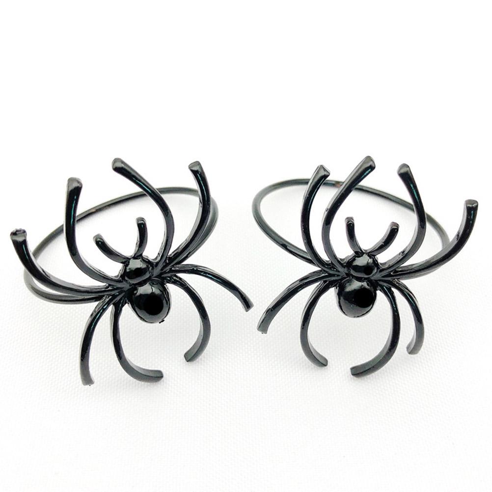 6Pcs Halloween Spider Napkin Rings Fine Texture Alloy Design for Family Reunion Craft Projects Dining Decor Napkin Ring