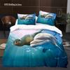 Sea Lion Duvet Cover King Queen Size Lovely Ocean Animals Bedding Set For Kids Boys Girls Blue Sea Beach Polyester Quilt Cover