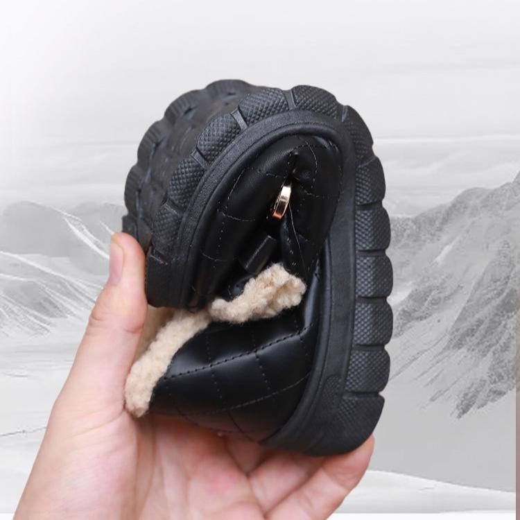 New Retro Plush Butterfly-knot Women's Boots Sweet Winter Warm Elegant Overshoes Womens Round Toe Geometric Plush Casual Boots