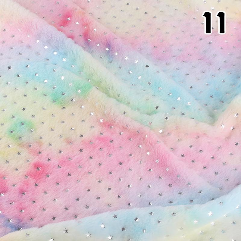 50x160cm Tie Dye Faux Rabbit Plush Fur Fabric Gradient Smooth Soft Rainbow Cloth For Diy Sewing Garments Dolls Clothes Hat Scarf