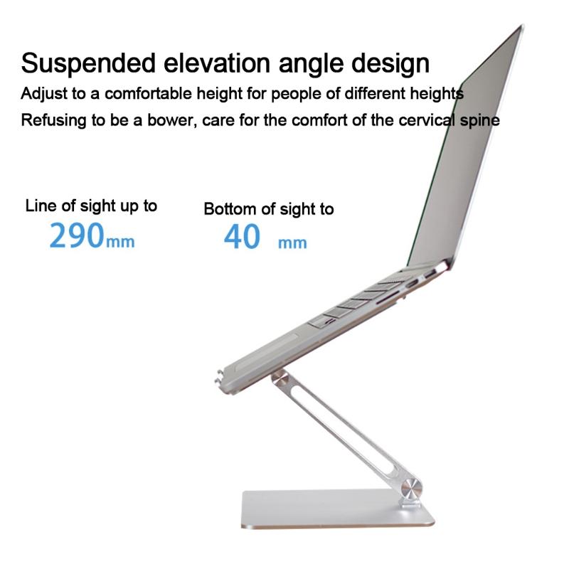 Podstawka pod notebooka z regulowanym kątem, stop aluminium, podnośnik, podwyższenie laptopa, uchwyt na tablety PC 7-17 cali, antypoślizgowa
