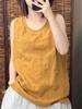 Women's Retro Loose-Fit Sleeveless Cotton Linen Vest