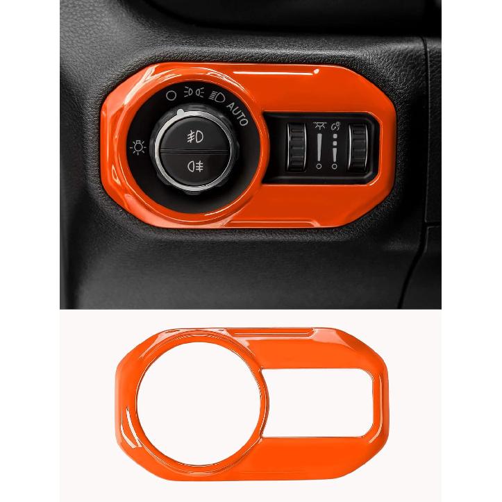 Savadicar Carbon Fiber Interior Accessories - Headlight Switch Trim for 2018-Present Jeep Wrangler JL JLU 4XE & Gladiator JT - Premium Texture
