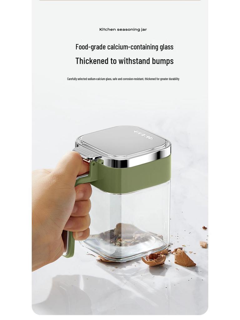 Küchen-Glas-Feuchtigkeitsgeschütztes Gewürzglas-Set - Versiegelt, Haushalts-Quantifizierbare Salz- und Gewürzflaschen