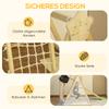 5-in-1 Indoor Climbing Frame with Slide, Swing, Climbing Net, Basketball Hoop, Foldable, 3-6 Years, Natural Wood