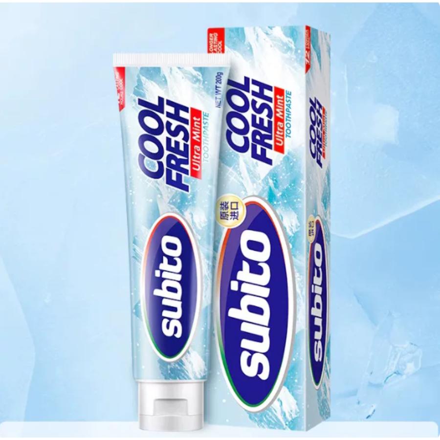 Subito Refreshing Bad Breath Relief Toothpaste 200g- Intense Cooling, Bad Breath Relief, Long-Lasting Freshness 200g*1