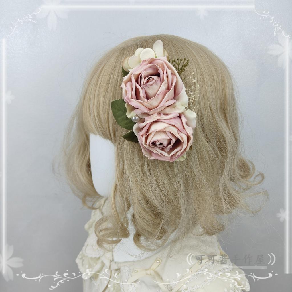 Original Simple Vintage Roseball Lolita Hair Accessories Hairpin Flower Hairpin Elegant French Hair Accessories for Women