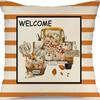 Nordic Fashion Square Linen Pillowcase Thanksgiving Design Autumn Harvest Cartoon Pumpkin Print Cushion Pillowcase