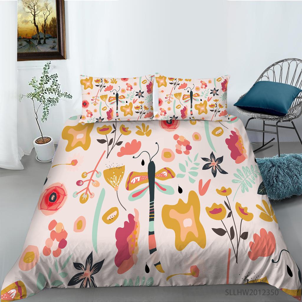 Literie graphique 3D motif coloré housse de couette et taie d'oreiller 2 ou 3 morceaux de tissu en microfibre avec fermeture éclair lavable super doux décoration de la maison