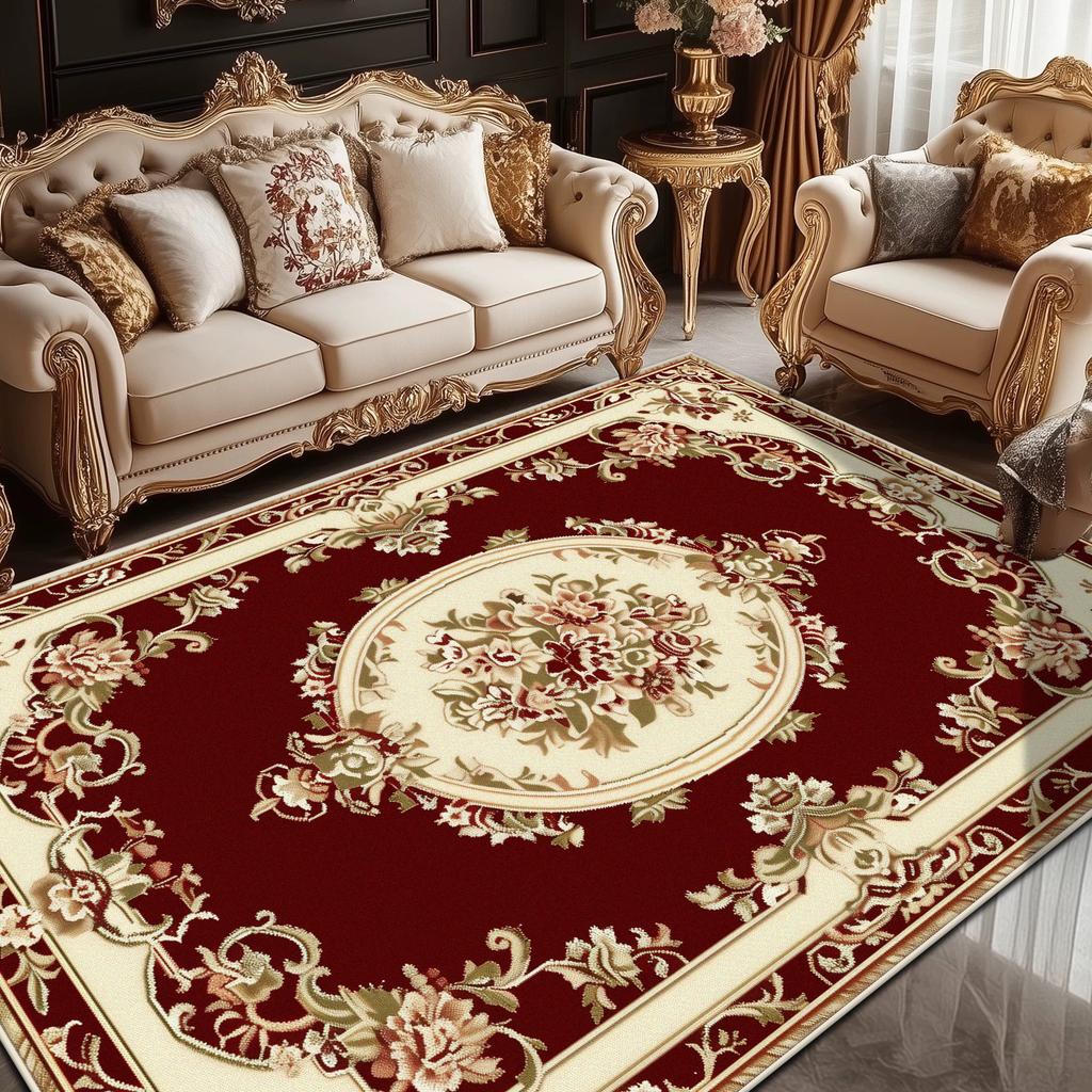 European Style Luxury Living Room Carpet Persian Home Decor Bedroom Bedside Soft Floor Mat Lounge Coffee Tables Non-slip Rug