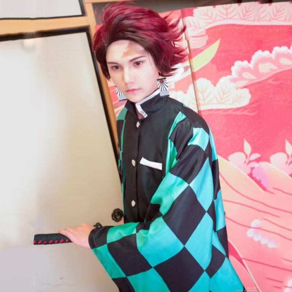 Adult Kids Demon Slayer Corps Kimetsu No Yaiba Kisatsutai Kamado Tanjirou Uniform Agatsuma Zenitsu Cosplay Costume Anime Cloak