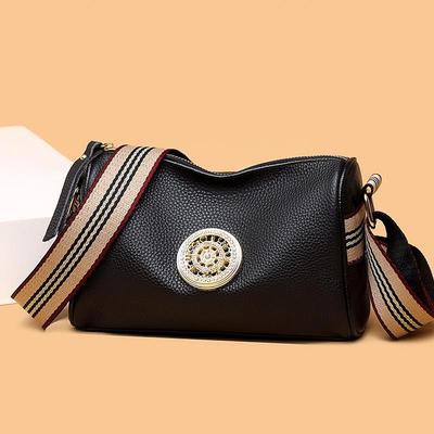 Women's Genuine Leather One-Shoulder Messenger Bag - 2023 Fashion, Cowhide Pillow Bag with Wide Strap