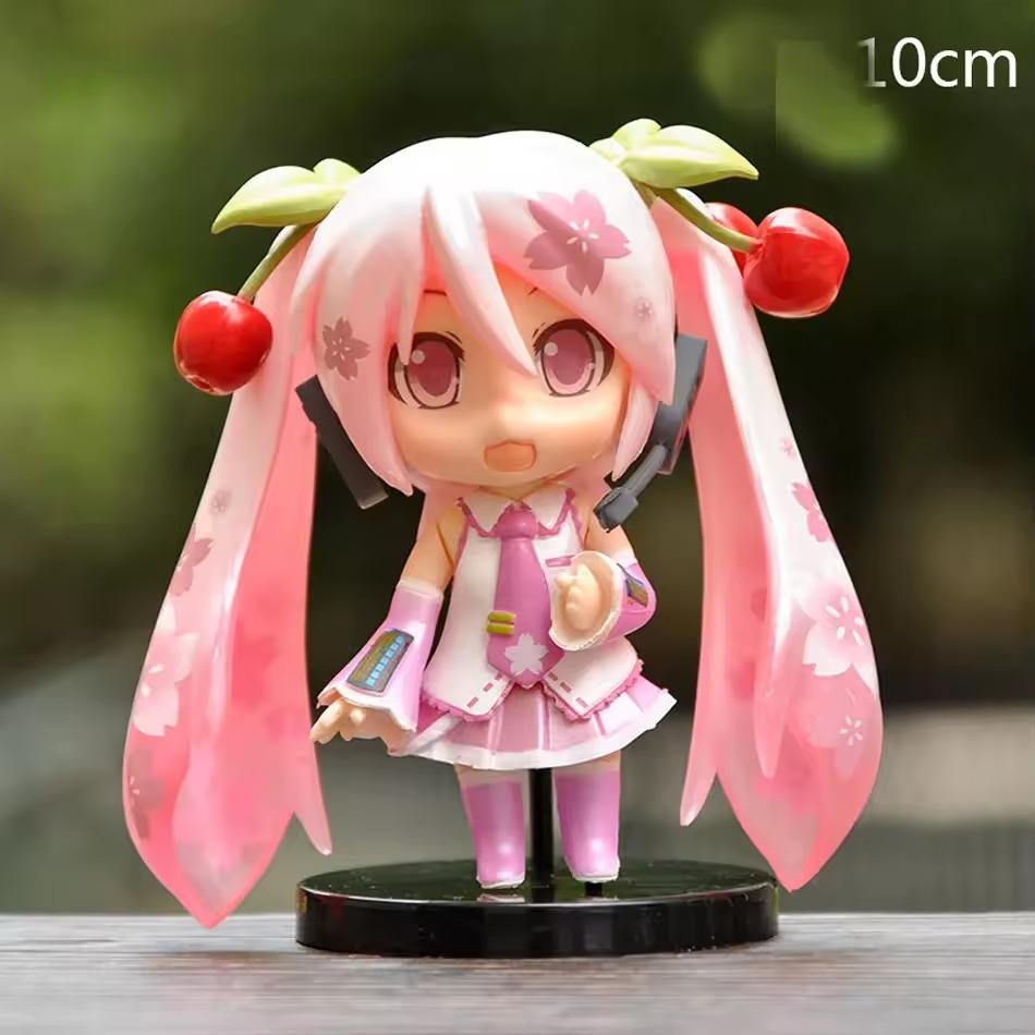 Anime Hatsune Miku Figur Mini Charakter Ornamente Kawai Rosa Grün Hatsune Heim Schreibtisch Dekoration Erwachsenen Spielzeug Kind Geburtstagsgeschenk