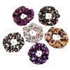Glowing Pumpkin Hair Ties French Scrunchie Halloween Skull Pumpkin Bat Halloween Hair Style Tool Scrunchie