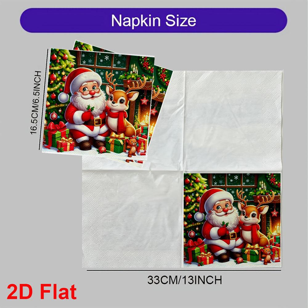 20pcs Disposable Napkins with The Elderly and Elk Pattern Print for Wedding,Parties,and Daily Use for Thanksgiving Fall Christmas Table Decoration