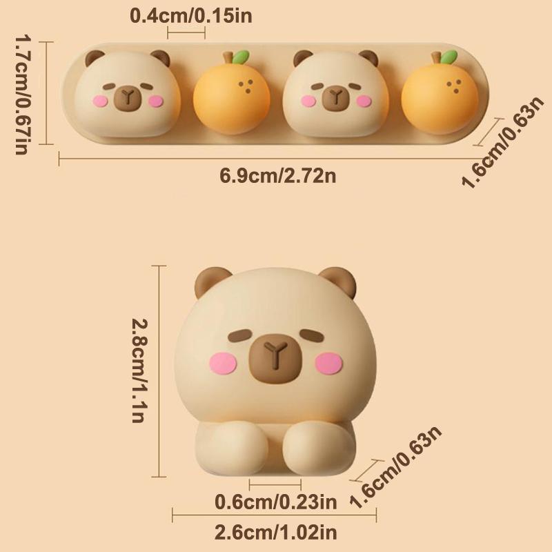 

Capybara Cartoon Punch-Free Silicone Cable Organizer Portable Data Cable Winder Fixed Storage For Charging Cables