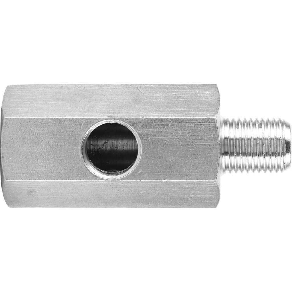 M10 Oil Pressure Sensor Tee Adapter,Male to Female1/8in to M10x1.0 with 1/8 NPT Side Port Stainless Steel Hose T Fittings Turbo Supply Feed Line