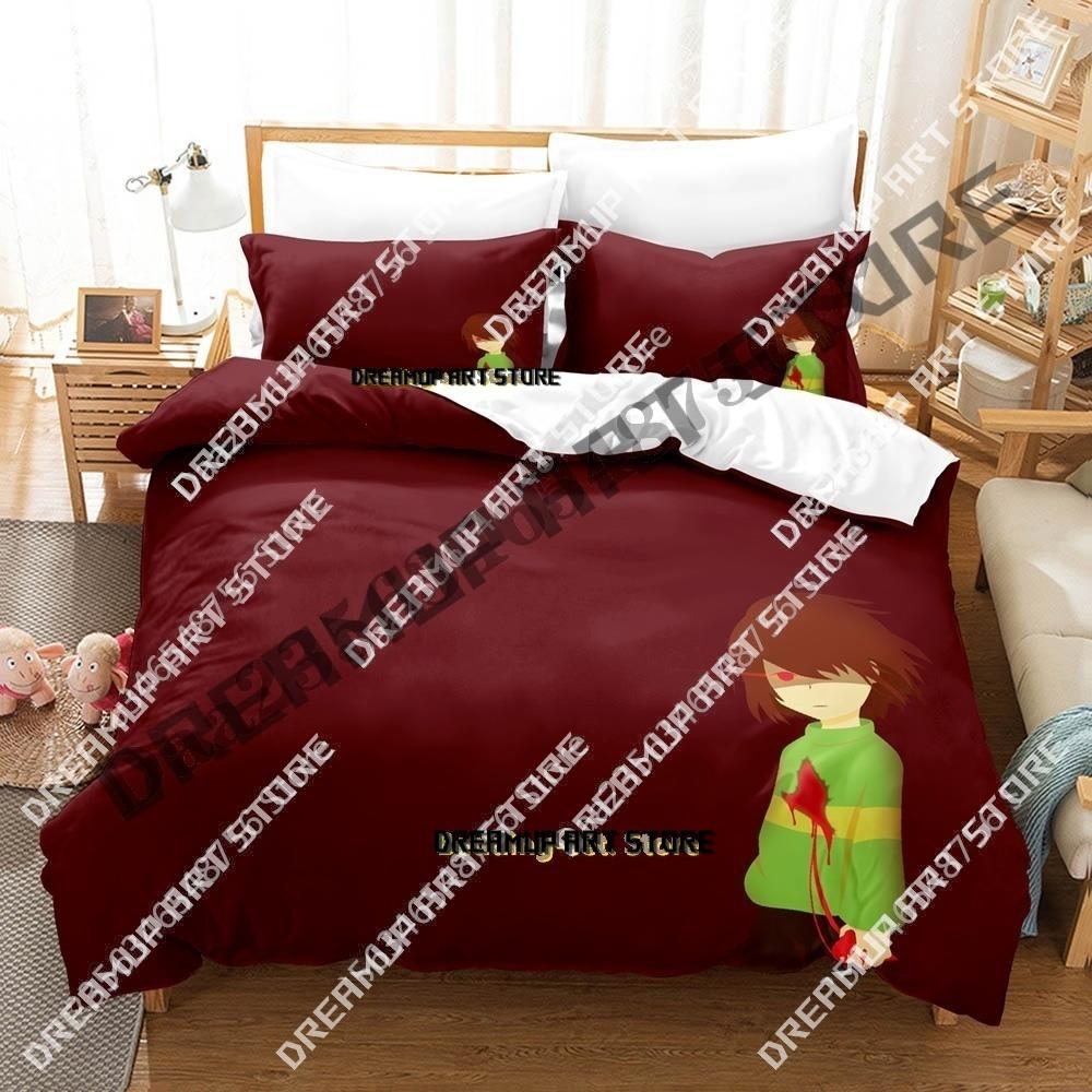 3D Print Deltarune 2 Bedding Set Single Twin Full Queen King Size Bed Set Adult Kid Bedroom Duvetcover Sets Game Bed Sheet