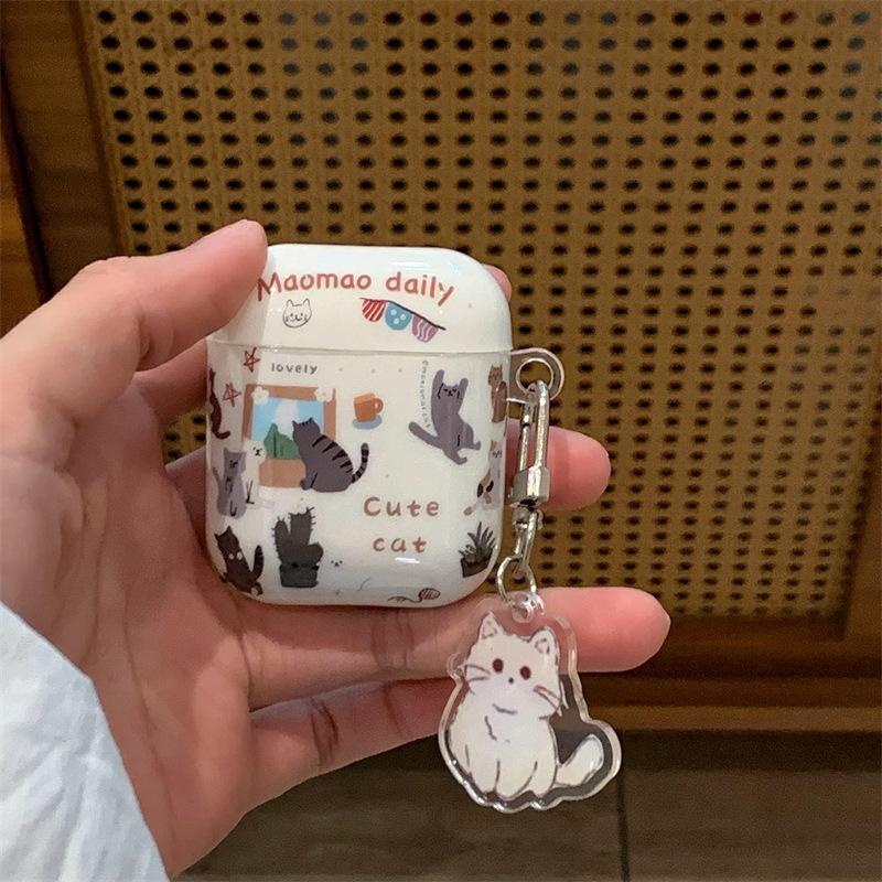 Korean cute cat is suitable for AirPods 1 generation protective case cartoon 1st generation 1st generation pro1 apple bluetooth headset case