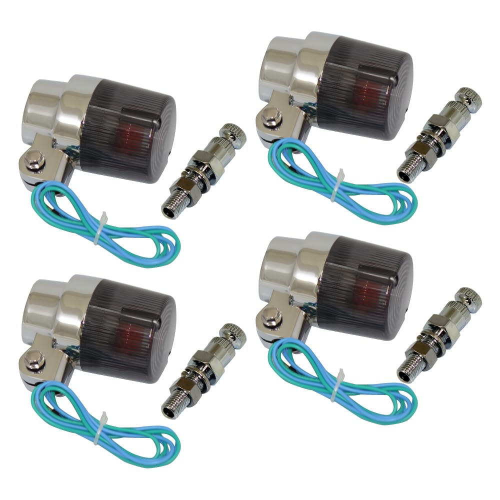 

Universal Round European Turn Signals Smoke with Mounting Stay (Short) 4 Pieces Set чорний