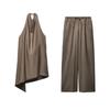 Suit Two-piece Set Female Hanging Collar Normcore Doctrine Tops 8346330 Loose-Fitting Wide-Leg Trousers 8306330