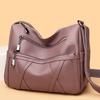Genuine Leather Multi-Layer Women's Crossbody Bag - Soft, Versatile, and Spacious for Middle-Aged and Elderly Mothers