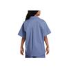 Nike Sportswear Metro Ground Solid Loose Fit Collared Short Sleeve Shirt Kids Tops Finn-Blue HF8054-491