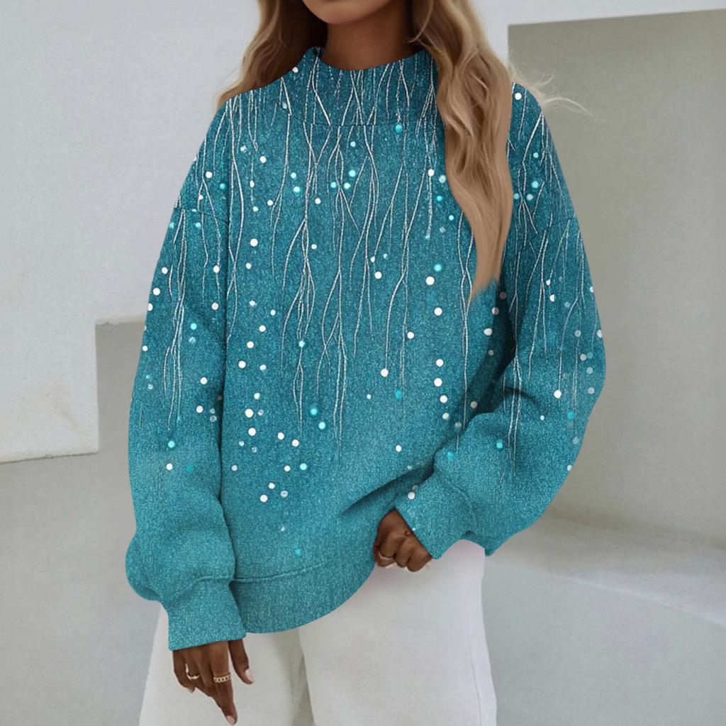 Mock Neck Sweatshirt Women Fall Comfort Oversized Sweatshirt Dressy Pullover Sweatshirts No Hood Cozy Turtleneck Tops