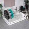 White Dish Drying Rack with Drip Tray 46x37cm