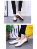 2024 Plus Size Korean Style Women's Mid-Heel Slip-On Leather Casual Shoes